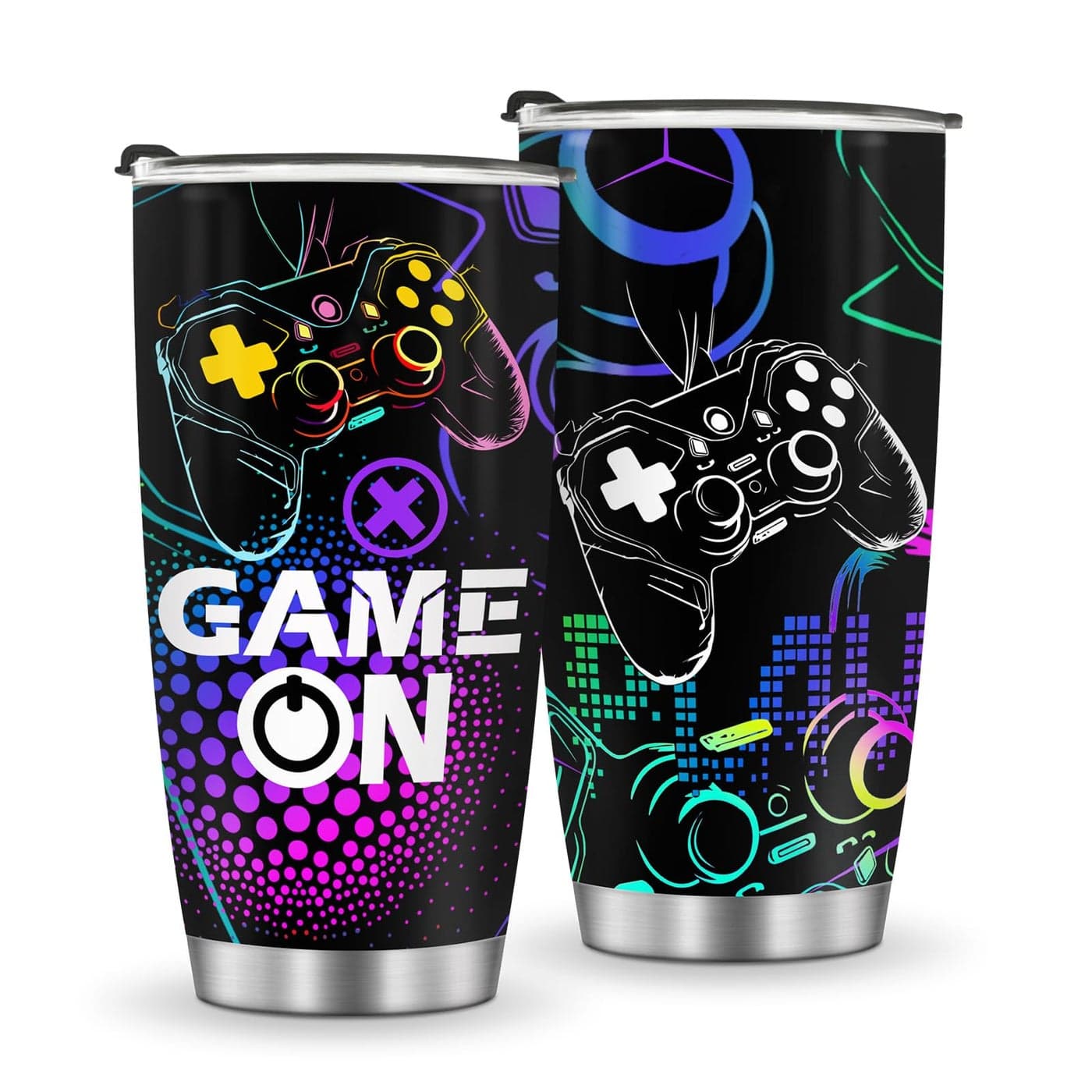 Jekeno Gamer Mug Tumbler Boys Gifts Gaming Gamepad Presents for Kids Teens Men Son Dad Boyfriend Husband Father Easter Birthday Christmas Video Game Controller Cup 20oz Stainless Steel