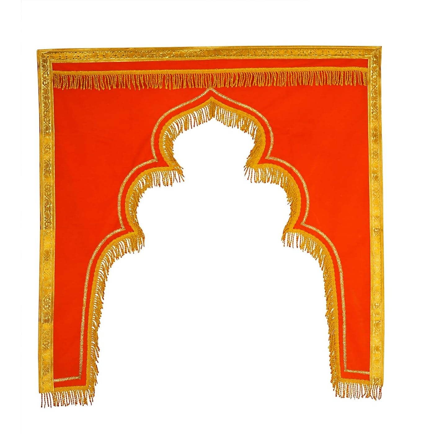 PRIYAKANT SAFAWALA Ganpati Decoration Background Orange Colour Kamani Ideas at Home Door Festival Temple and Ganesh Chaturthi Special Decoration Use It 3 Feet X 3 Feet
