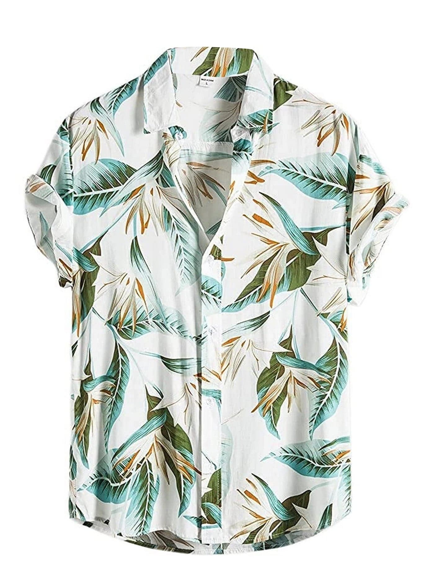LookMark Men's Cotton Blend Stitched Printed Half Sleeve Regular Fit Shirt(Printed Regular Fit Shirt Elias-S) White
