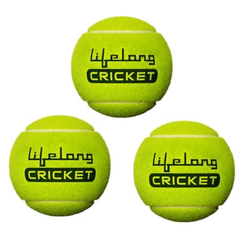 Lifelong Rubber Soft Cricket Tennis Ball | Green Tennis Ball for Cricket Tournament | Durable Lawn Play Soft Balls (Set of 3)