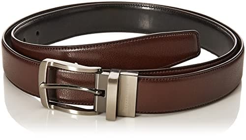 Perry Ellis Men's Burnished Edge Belt, Brown, 36