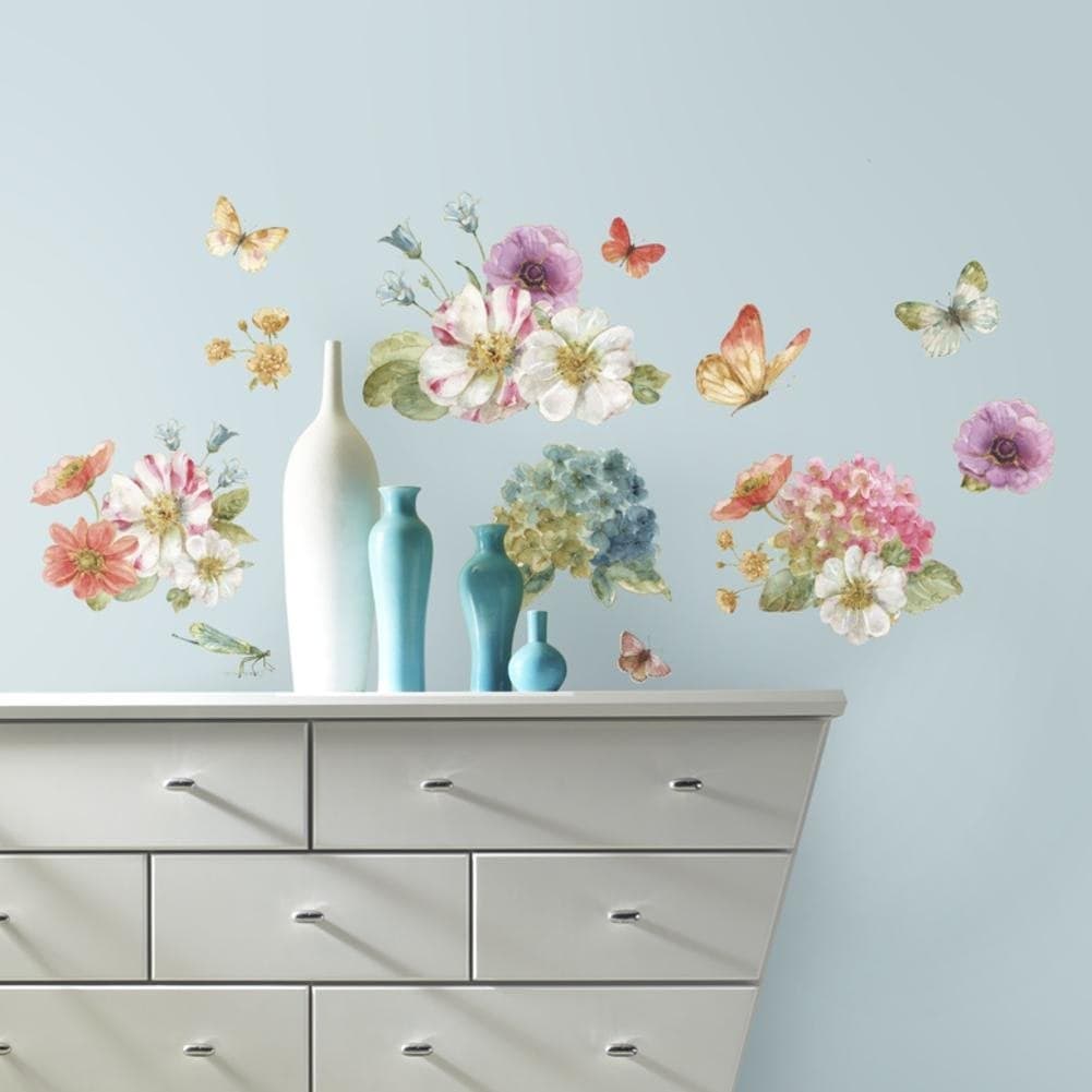 RoomMates RMK3262SCS Lisa Audit Garden Bouquet Peel and Stick Wall Decals