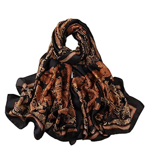 Myneiyi Fashion Scarves Scarf Silk Feeling Scarf Silk Like Scarves Long Lightweight Sunscreen Shawls for Women