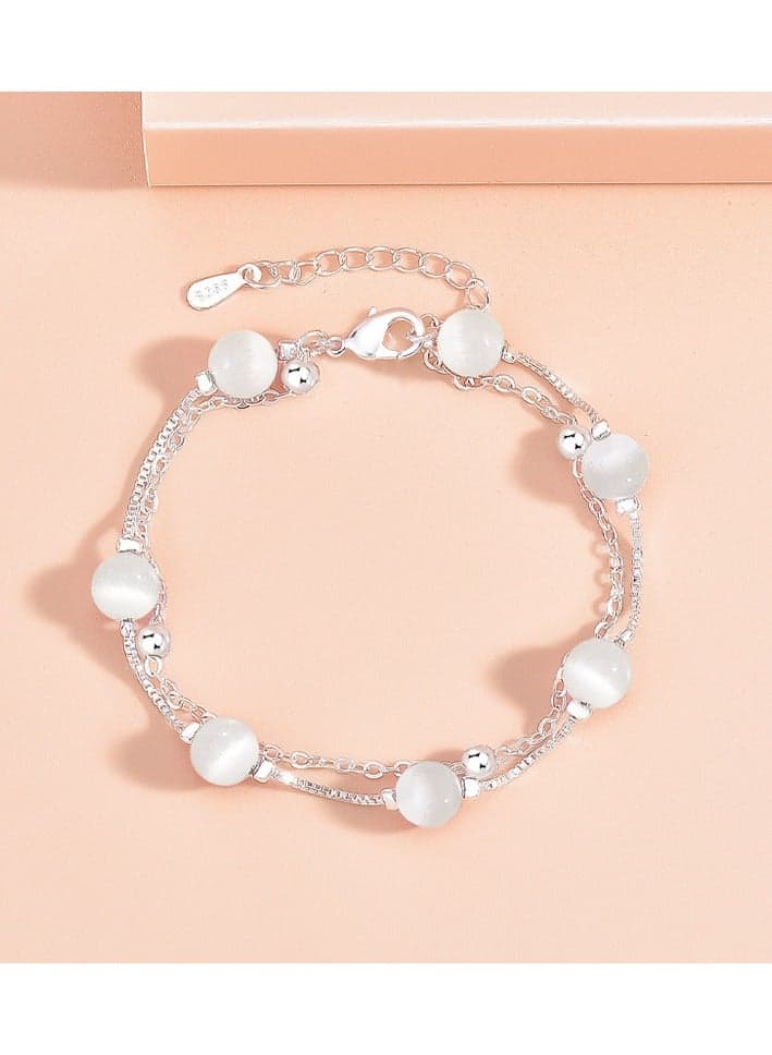 S925 pure silver bracelet niche jewelry Korean style temperament Korean retro female ins style high-end couple silver jewelry bracelet jewelry