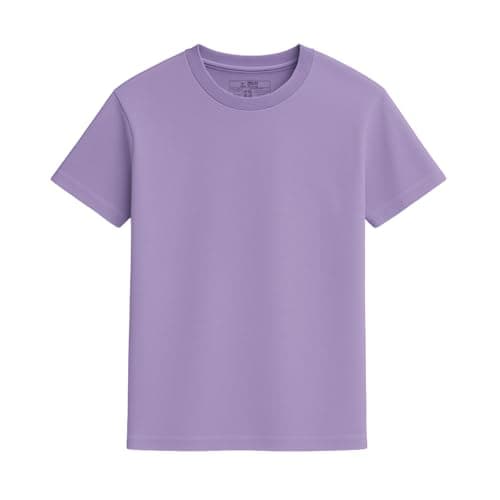 ATVI.FIT Unisex Cotton T-Shirt | Round Neck | Half Sleeve | Plain-Regular Fit | Bio-Wash Cotton (in, Alpha, S, Regular, Purple)