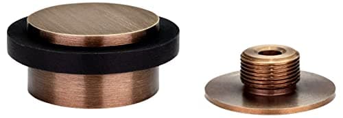 EVI Adhesive Doorstop 137 X 08 Threaded Base Black Rubber Brass Aged Leather Finish Includes Screw Clamping Anchor Mod I203