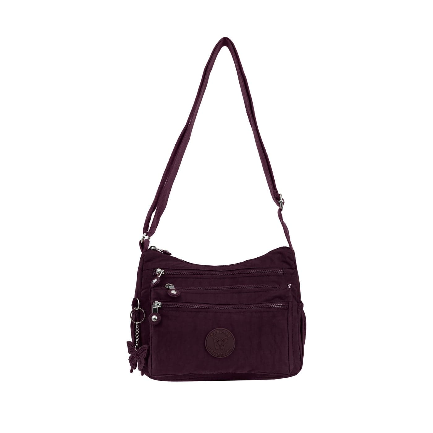 Unisex Medium Crossbody Bag – Burgundy, Water-Resistant Nylon, 5.7L Capacity
