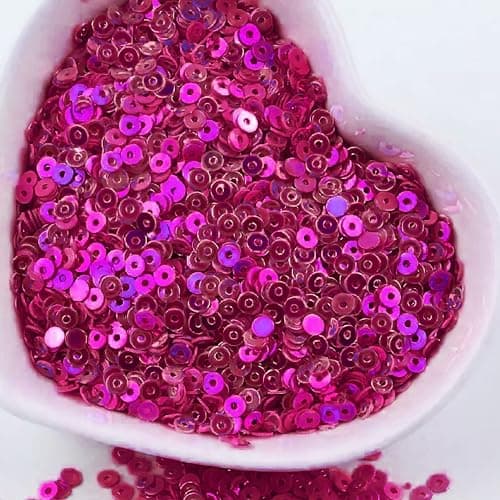 INDIKONB Sequins Round Shape 4mm | Sitara Sequins with Holes for Embroidery, Crafts & Scrapbooking | Decorative Sequins for Embroidery Work, Craft Projects, DIY Scrapbooking & Accessories | Pack of 100 gms (3000 pcs) (Dark Magenta)