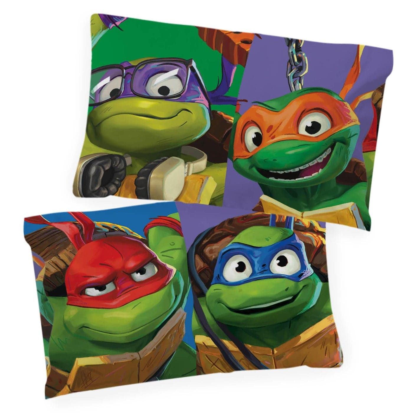 Jay Franco Nickelodeon Teenage Mutant Ninja Turtles Good Fight 2 Pack Reversible Pillowcases Double Sided Pillow Covers Kids Super Soft Bedding