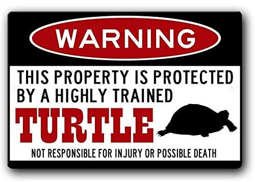 Wisesign Turtle Sign,Funny Metal Signs,Turtle Accessories,Turtle Warning Sign,Pet Turtle Sign,Reptile Sign Aluminum Metal Sign 8 X 12 Inches