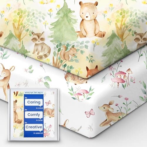 TotBasic Crib Sheets Netural for Girls Boys Premium Soft Crib Mattress Fitted Sheet Ultra Breathable Baby Sheets Super Stretchy Baby Bed Sheets 28x52x9 Extra Deep Pocket