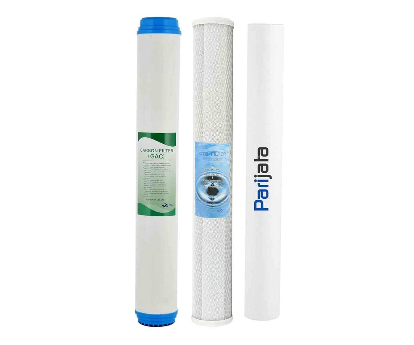 Parijata CTO GAC PP Filter Cartridge 20 Inch for Commercial Water Purifier 50ltr Water Purifier Service Filters 5 Micron Spun Filter 20 with Carbon Filter
