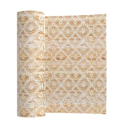 16.5” x3.3FT Natural Rattan Cane Webbing, Woven Mesh Cane Net Roll for DIY Caning Furniture Decor Projects: Chair, Cabinet, Ceiling and Door (+)