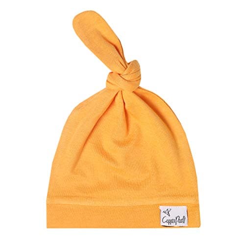 Copper Pearl Baby Beanie Hat Top Knot Stretchy Soft Solar