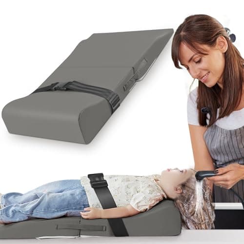 Hair Washing Station for Kids, Sink Shampoo Foam Pad, Anti-Tip Ergonomic Shampoo Neck Support for Kids, Provides Comfortable Support for Sink-Mounted Shampoo Pad (Dark Gray)