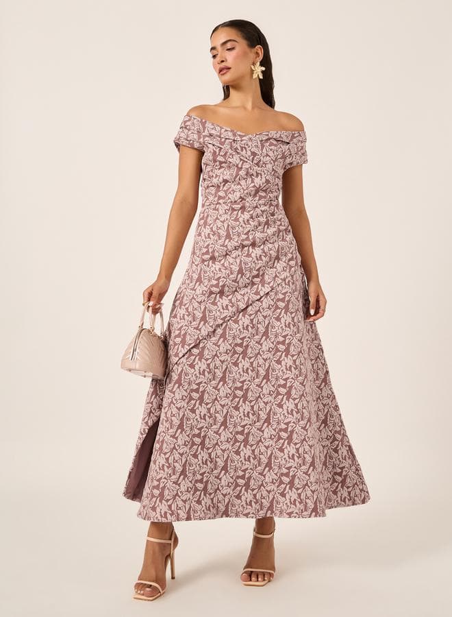 Floral Off-Shoulder Dress — L