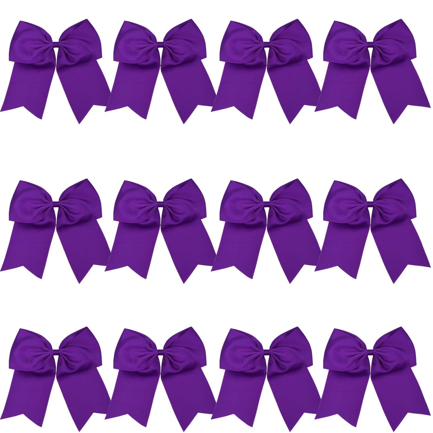 8 Inch Cheerleader Bows Ponytail Holder Solid Color Cheerleading Bows Hair Tie Purple