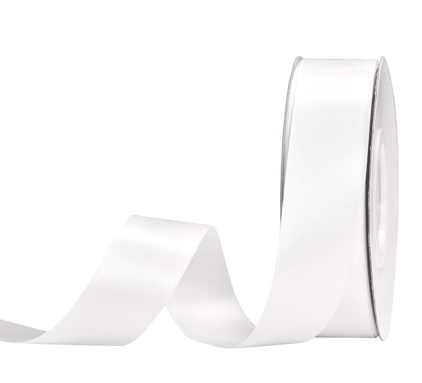 YAMA Double Face Satin Ribbon - 1 inch 25 Yards for Gift Package Wrapping,Floral Design,Hair Bow Clip Making,Crafting,Sewing,Wedding Decor,White