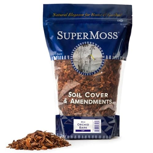 SuperMoss (23108) Orchid Potting Bark, 100% Natural White Fir Bark, 1/4", 2qt