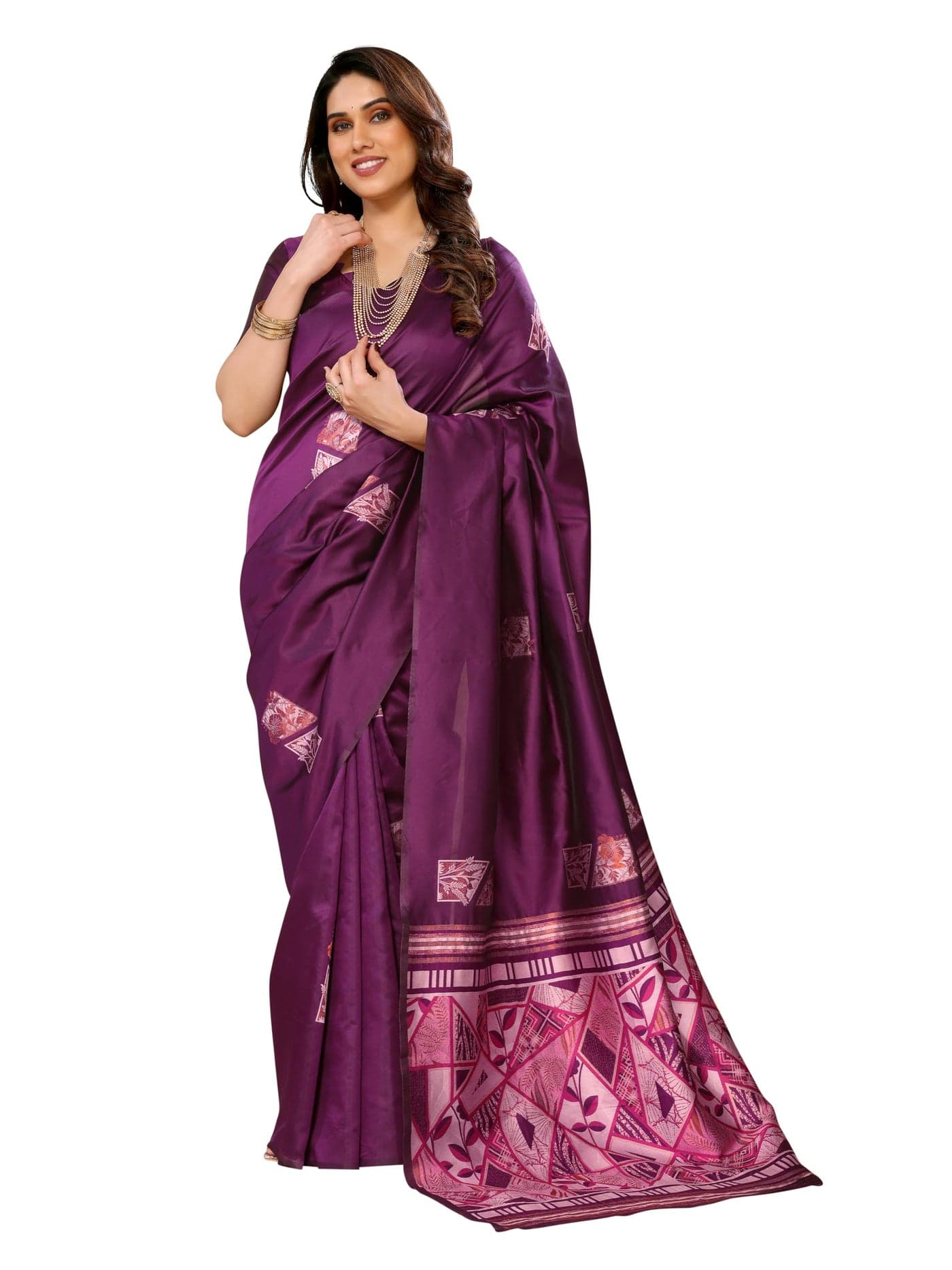 Sidhidata Women's Kanjivaram Banarasi Soft Silk Saree With Unstitched Blouse Piece (Silk Cut Box Wineee_Wine_Free Size)