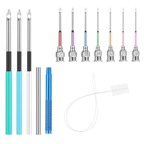 13 PCS Punch Needle Kit Embroidery Punch Needle Tool Punch Needles with Handles Punch Embroidery Kit with 10 Sizes Embroidery Tool Punch for Adults Beginner Cross Stitch DIY Craft