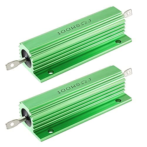 Bonsicoky 2Pcs 100W 8 Ohm Wirewound Resistors, Aluminum Housed Load Resistor Screw Tap Chassis Mounte Resistors for Doorbell, Led, Power Supply Equipment