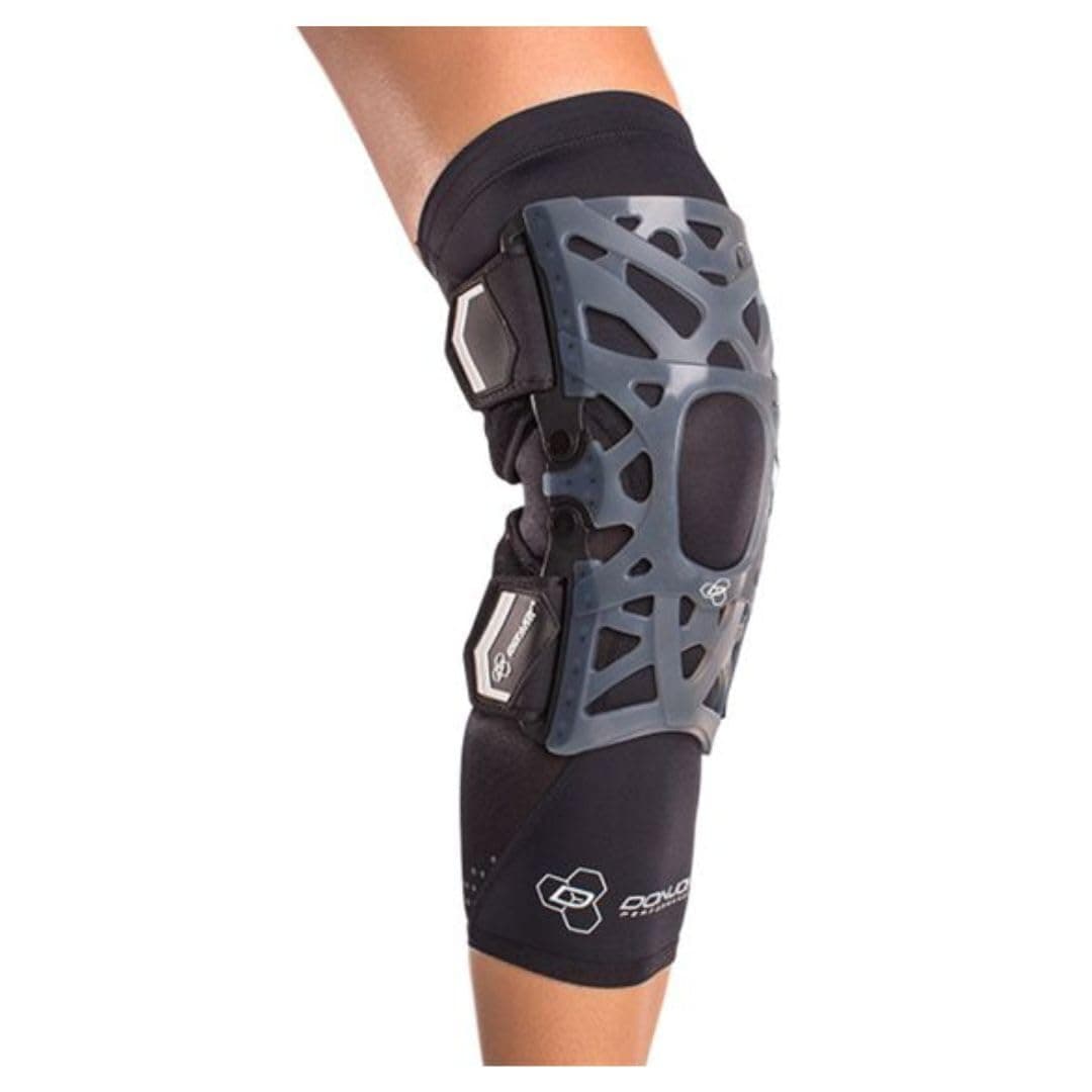 DonJoy Performance WEBTECH Knee Support Brace for Men and Women | Knee Pain Relief Support with Compression Undersleeve | Silicone Web Technology with Silicone Web Technology: Black, Small