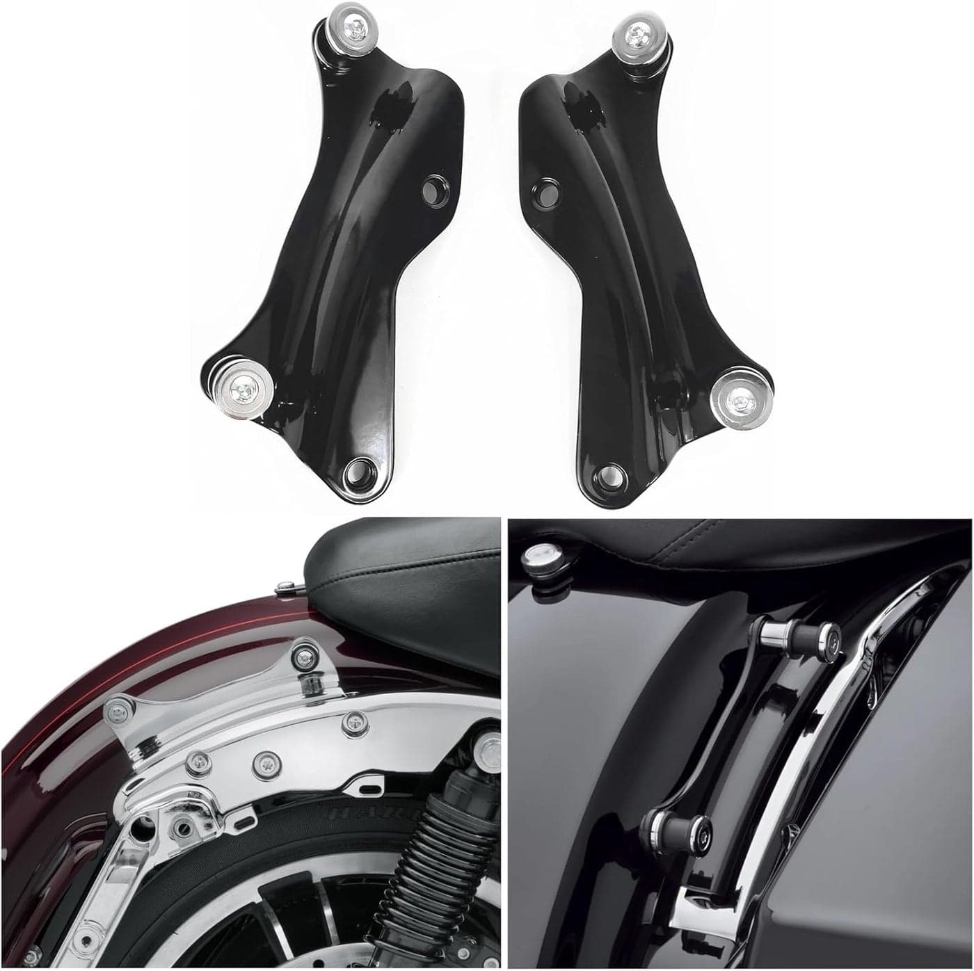Fjpacemt Black Detachable 4-Point Docking Hardware Kits for Harley Touring Models 2014-2023