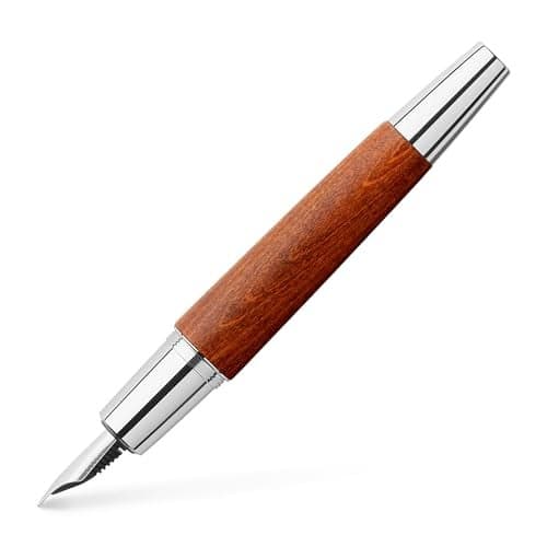 FaberCastell emotion Fountain Pen Wood and Chrome Brown Fine