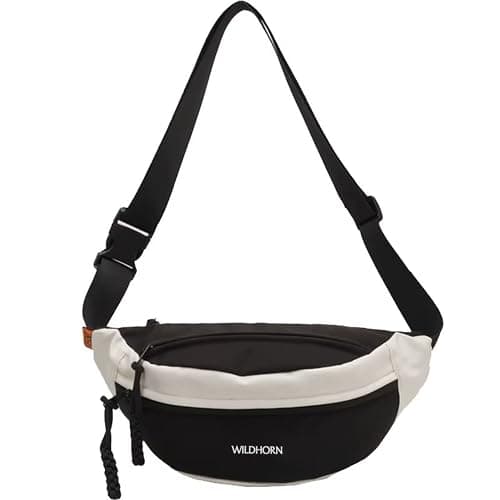 WILDHORN Sling Bag for Men & Women | Water-Resistant Crossbody Waist Bag with Adjustable Strap | Stylish Travel, Daily & Casual Sports Chest Bag (Black)