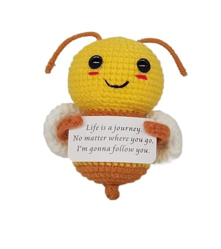 qyqkfly Mini Cute Funny Positive Life Potato Tomato Eggplant Onion Cute Animals Creative Knitted Holding Card Crochet Birthday Christmas Girls Gifts Party Decor