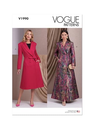 Vogue Misses' Lined Coats Sewing Pattern Packet, Sizes 8-10-12-14-16, Multicolor
