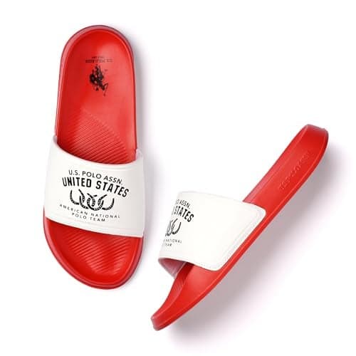 U.S. POLO ASSN. Mens Toni Sliders - (Uk8) (Us9) (2Fd241020W01), White
