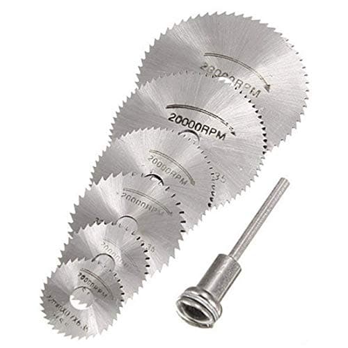 DIY Crafts Sytle No # 1, 5 Blades 1 Mandrel, 6 Pcs HSS Circular Saw Blade Set For Metal Rotary Tools (5 Blades & 1 Extent (Sytle No # 1, 5 Blades 1 Mandrel)