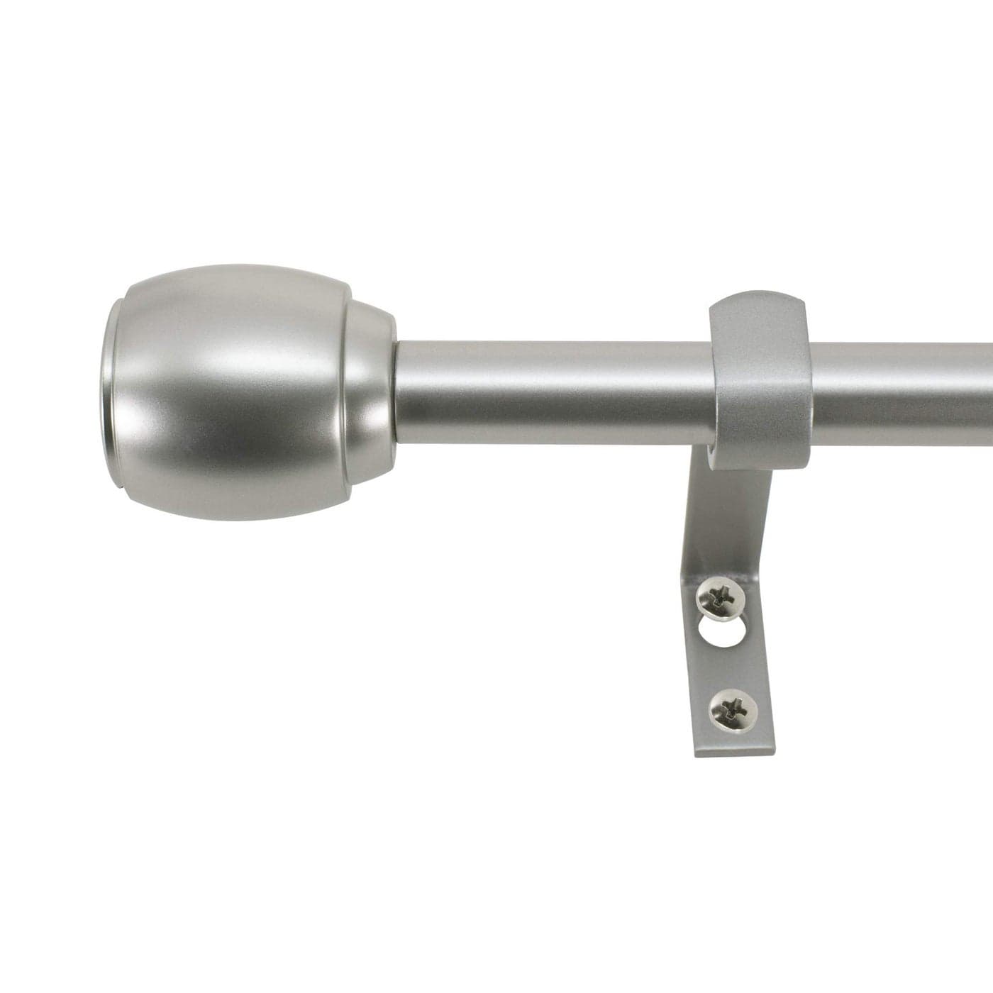 Decopolitan 30890SL28 Cap Curtain Rod Set 28 to 48 Inches Silver