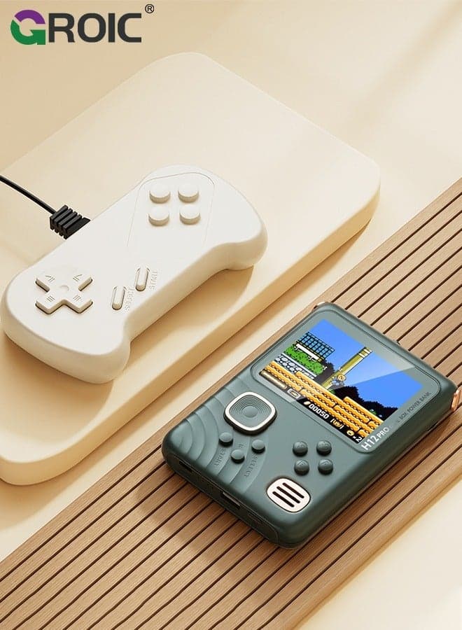 Green Handheld Game Console, 3.5 Inch IPS Screen with 6000mAh Battery, Linux System RK3326S Chips Portable Retro Nostalgic Built-in TF Card 8000+ Classic Games