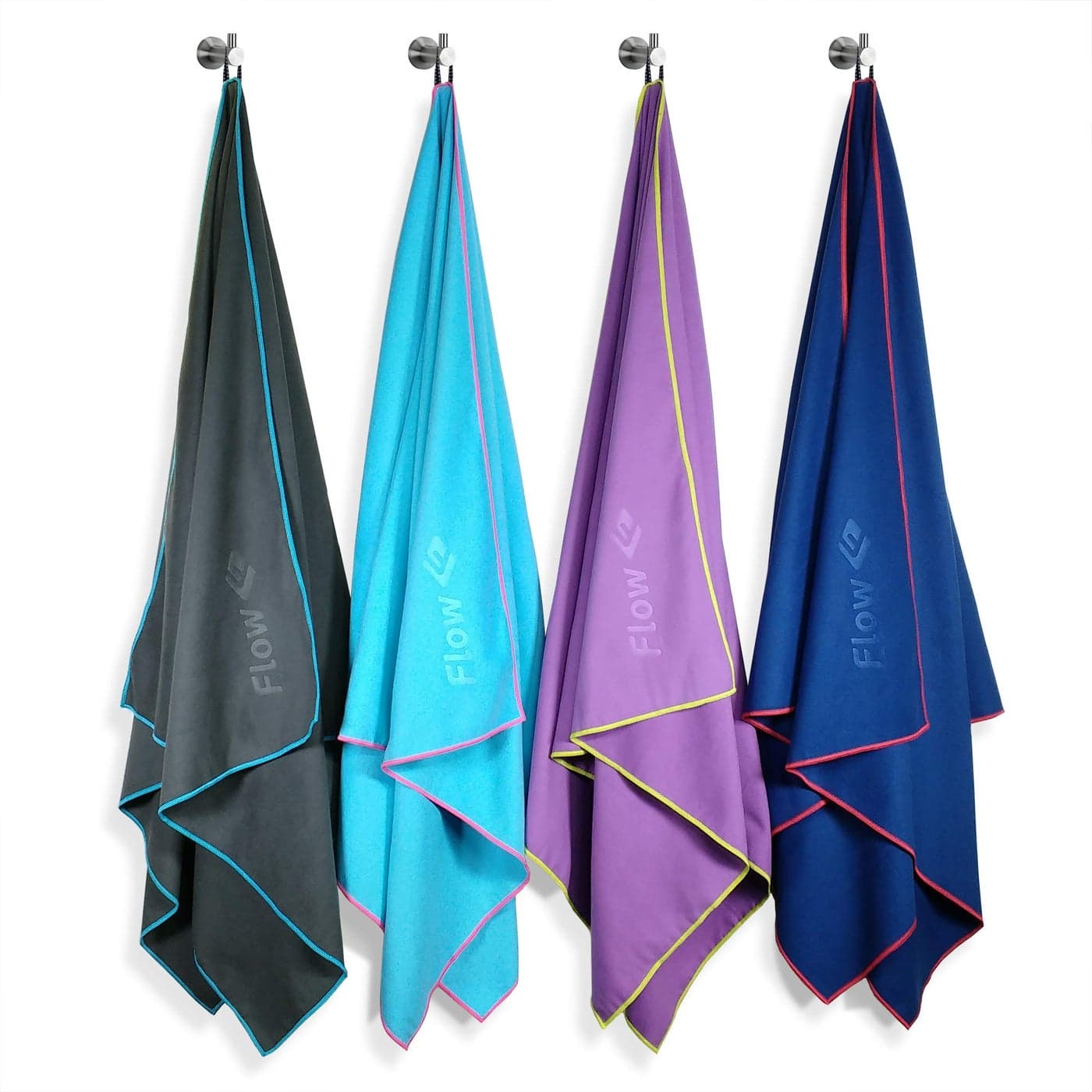 Flow Hydro Sport Towel Microfiber Quick Dry Swimming Towels for Swim Pool Triathlon and Other Water Sports in Medium Large Extra Large and Hooded Sizes Blue Large 60 x 30