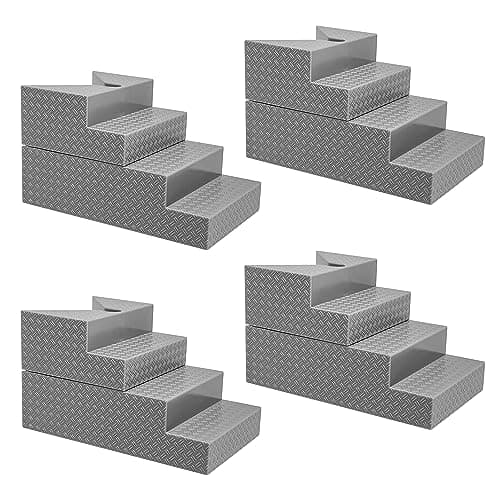 Figures Toy Company Set of 4 Deluxe Gray Breakable Ring Stairs for Wrestling Action Figure Rings