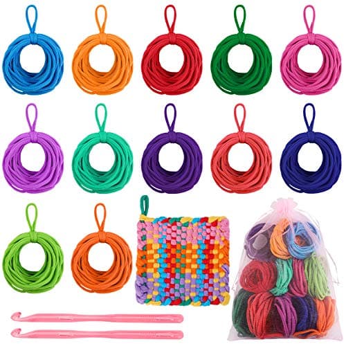 Aodaer 288 Pieces Loom Weaving Craft Loops Refill Elastic Potholder Loops with Multiple Colors for DIY Crafts Supplies, Compatible with 7 Inch Weaving Loom
