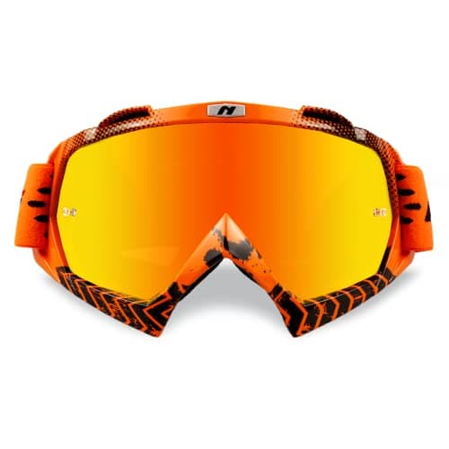 NENKI Dirt Bike Goggles for Men Women Motocross Goggles Motorcycle Goggles MX ATV Goggles Off Road Goggles with Anti Fog Lens UV Protection for Adult Orange Tinted Lens