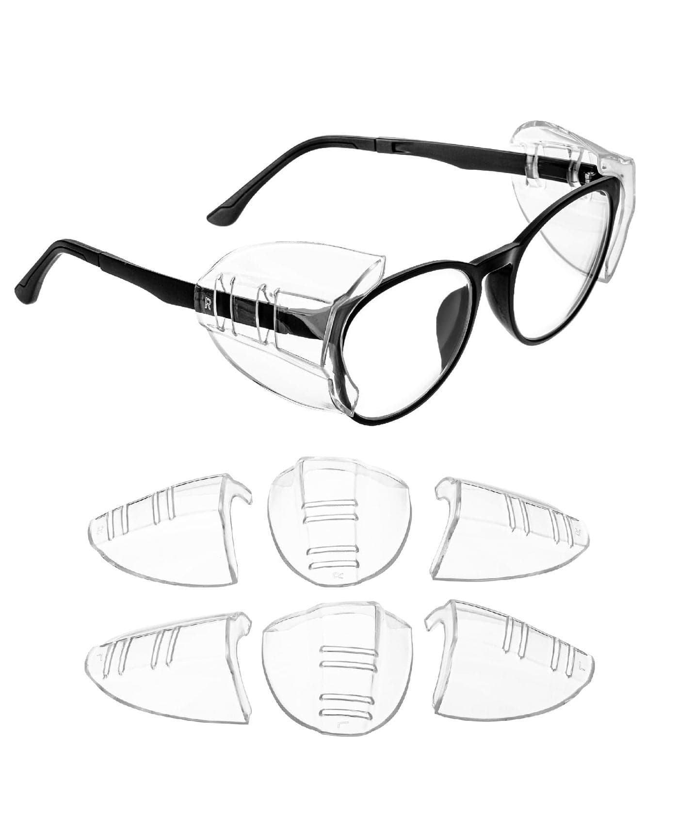 UNCO- Safety Side Shields for Glasses, 6 pcs, Safety Glasses Side Shields for Eyeglasses, Eyeglass Side Shields for Prescription Glasses, Safety Side Shields for Eye Glasses Safety Side Shields