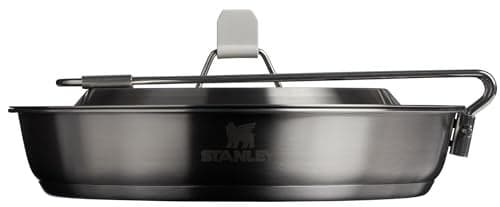 Stanley Wildfare Pro 15-Piece Stainless Steel Fry Pan Cook Set | 8.75 in Fry Pan with Fold & Lock Handle | Plates and Utensils | Camping Essentials for Your Camp Kitchen | BPA-Free