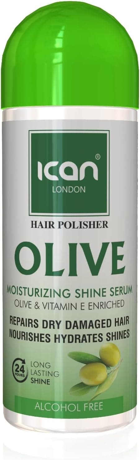ican London Hair Polisher Olive Moisturizing Shine Serum Alcohol Free 207ml