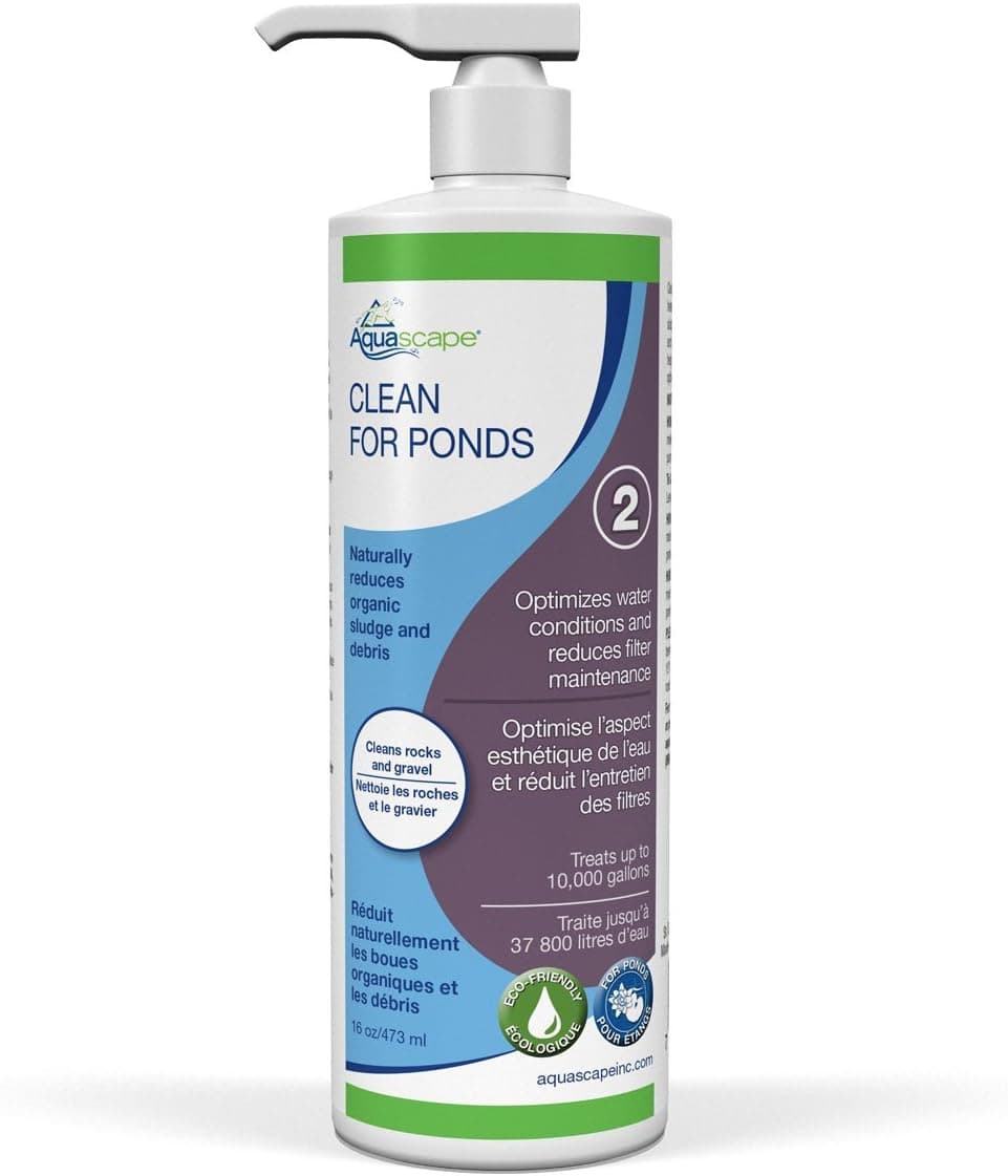 Aquascape CLEAN Water Treatment for Koi and Fish Ponds Optimize Water Clearity and Quality Easy To Use Powerful Blend of Heterotrophic Bacteria 16 ounce 473ml 96062