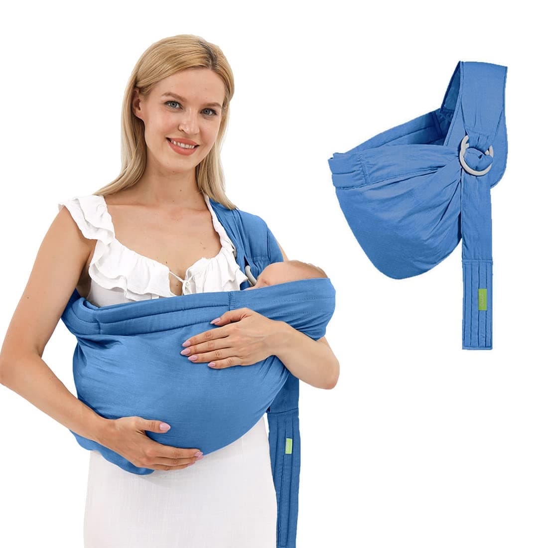 Baby Carrier Sling Wrap Ring Soft Infant Baby Carriers for Newborn Toddlers Slings Ergonomic Design Hug Strap for Newborns Breathable Adjustable MultiFunctional Sling 8 to 36lbsBlue