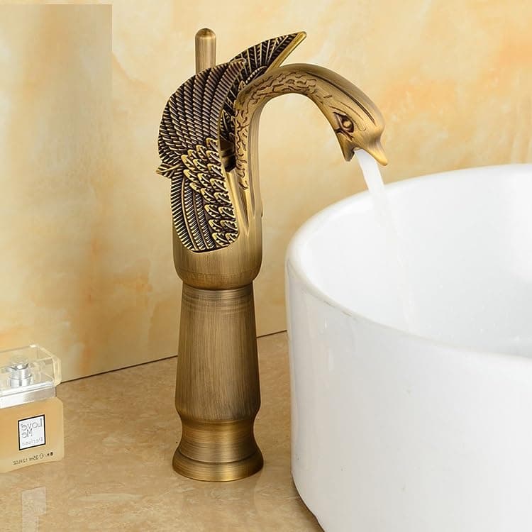 B Backline Brass Basin Mixer Tap Hot Cold | Wash Basin Mixer Faucet | Pillar tap for wash Basin | Tap for Bathroom Livingroom & Bathroom (Antique Finish Tap)