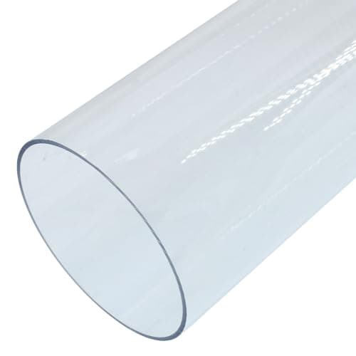 Piutouyar Round Clear Rigid Tubing Pipe,3 Inch (76 mm) ID x 3.15 Inch (80 mm) OD x 12 Inch (305 mm) Length Rigid Tubing Plastic Polycarbonate Tube