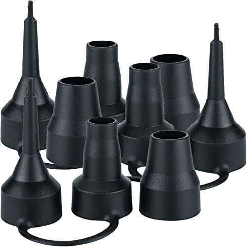 OIIKI 3 Set Replacement Nozzles, Plastic Pump Nozzles, 3 Size for Air Bed, Air Pump Nozzles for Inflatables, Air Mattress, Black