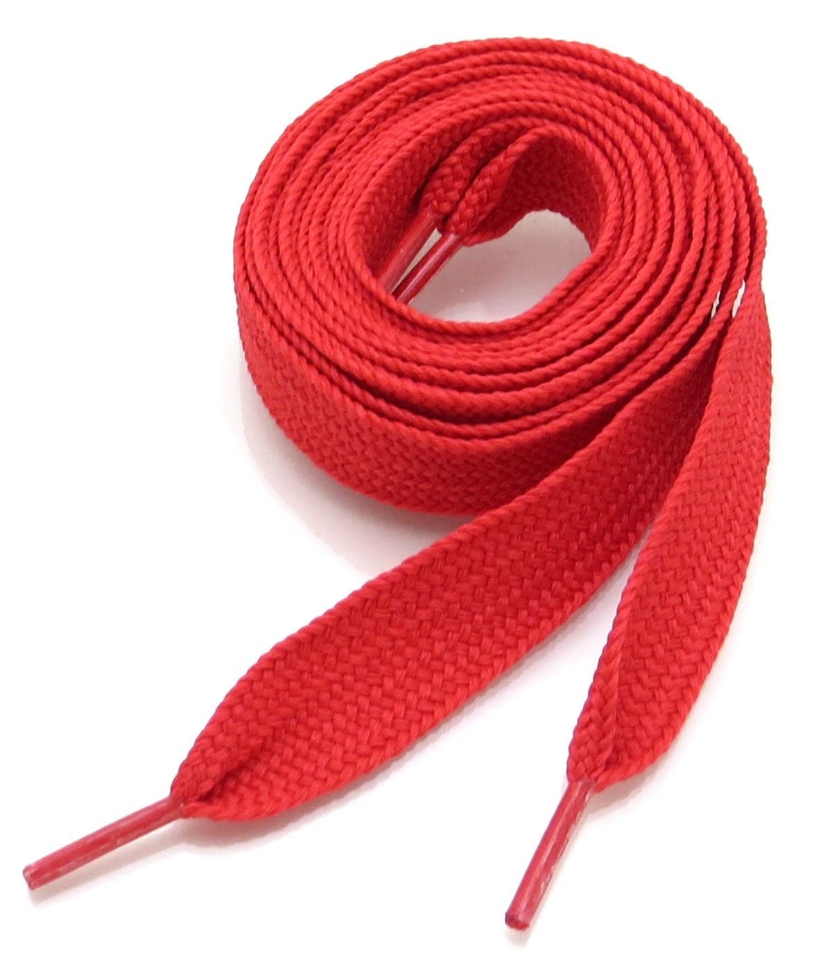 BUCKLE CITY Thick Flat 3/4" Wide Shoelaces Solid Color for All Shoe Types (Red)