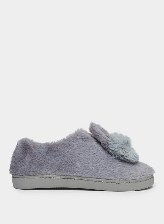 Solid Plush Cute Rabbit Bedroom Slippers — 40-41